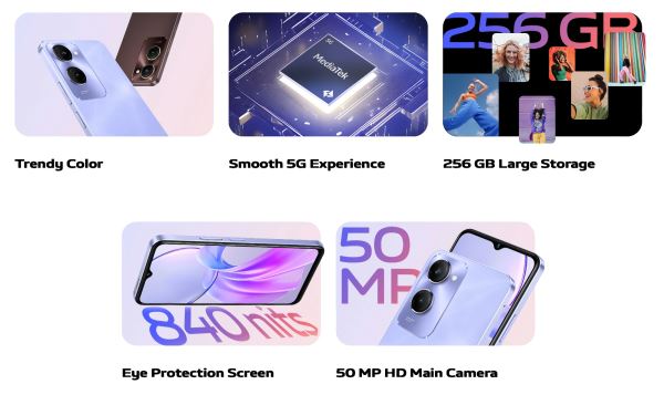 vivo Y28s 5G: дисплей на 90 Гц, чип MediaTek Dimensity 6300 и защита IP64